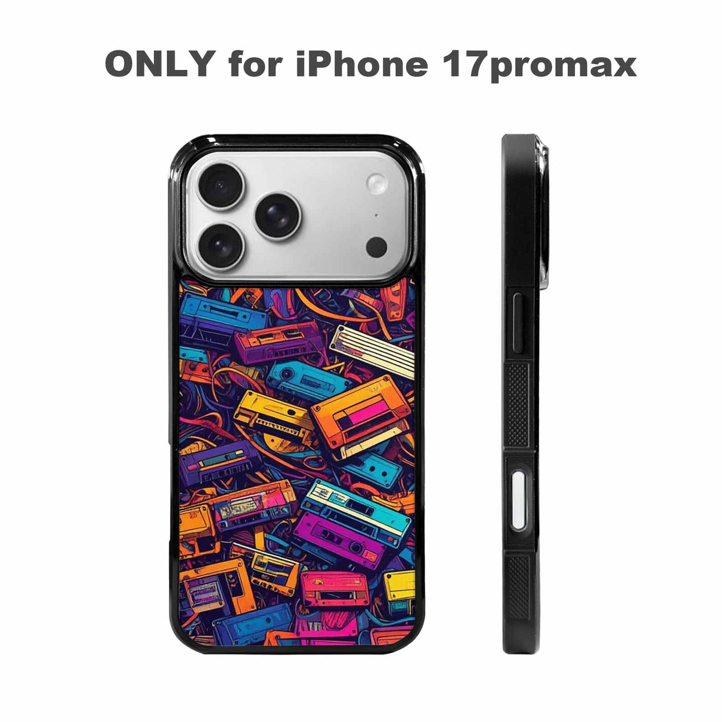iPhone 17 Pro Max Case — Retro Cassette Tape Pattern Retro Vintage, Personalized Phone Case