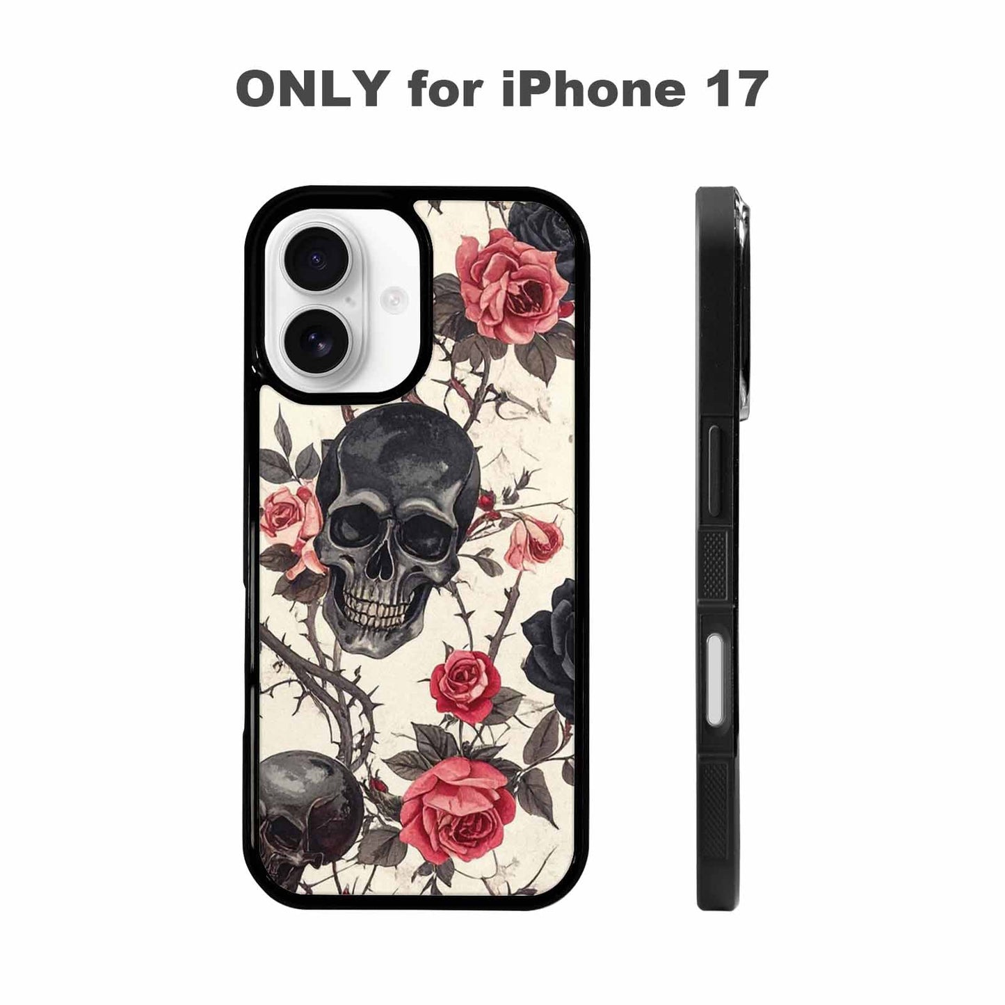 iPhone 17 Case — Skulls Roses And Skulls Gothic Skulls, Custom Designed Case Cover