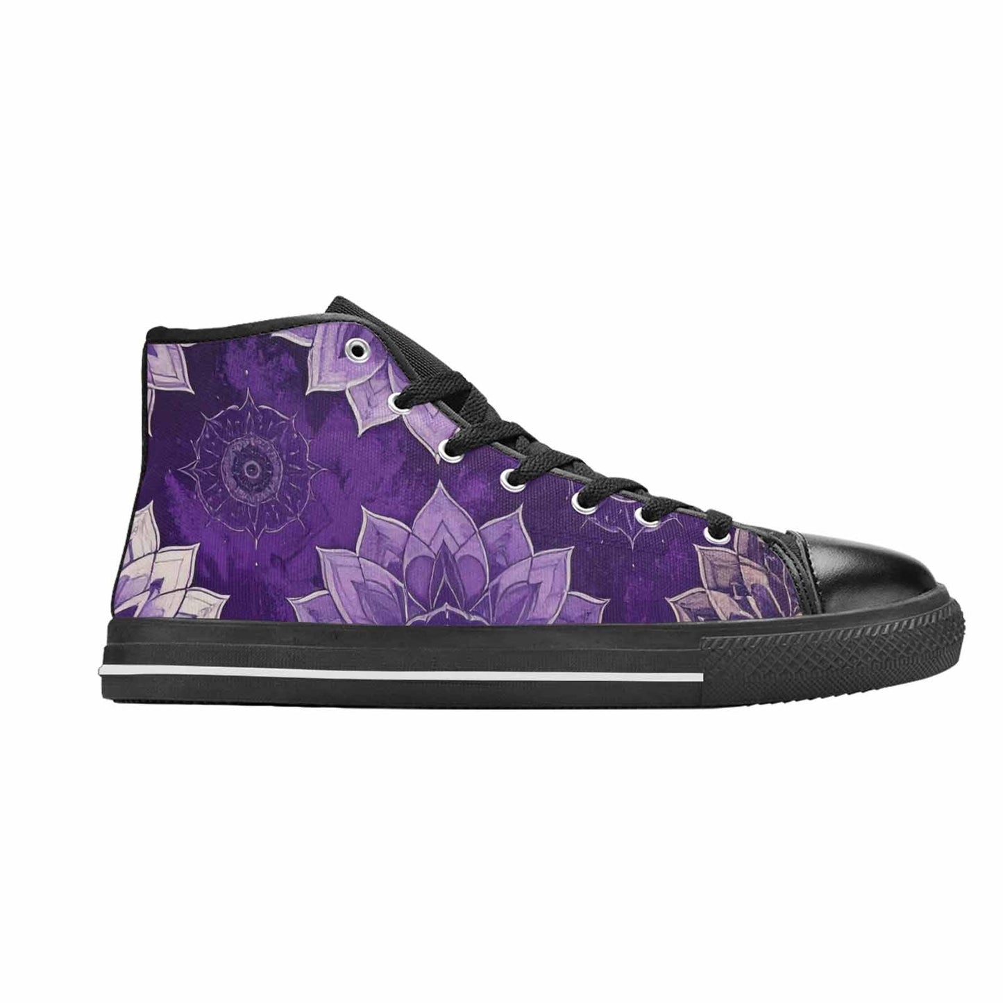 MEN'S Mandala High Top Canvas Vibrant Chaos Custom Shoes