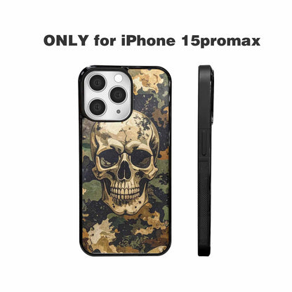 iPhone 15 Pro Max Case — Military Camo Skull Custom, Customized Protective Case