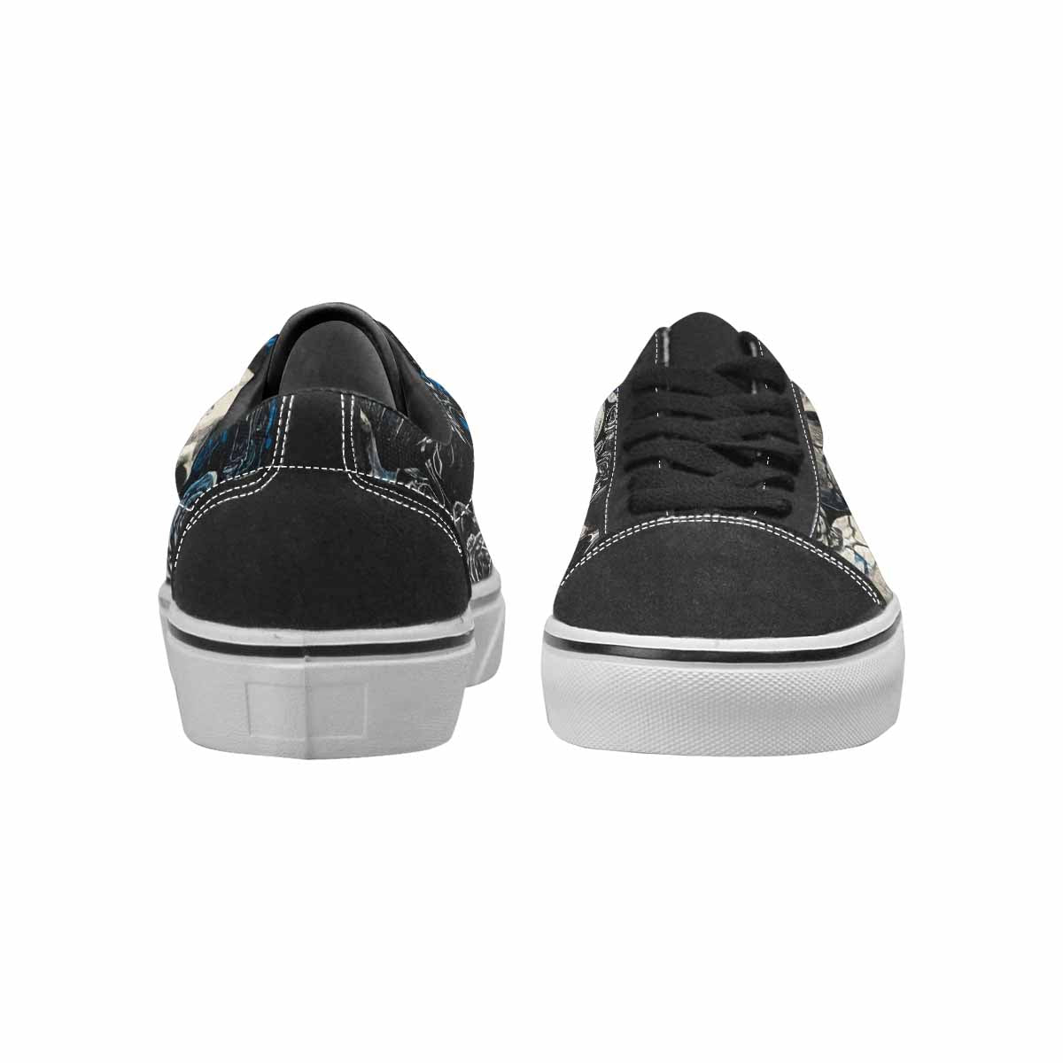WOMEN'S Skull Roses Lace-Up Canvas Wallpaper Art Custom Sneakers