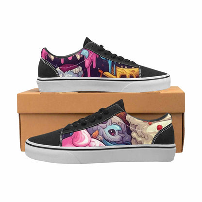 WOMEN'S Ice Cream Monsters  Lace-Up Canvas Grunge Custom Shoes