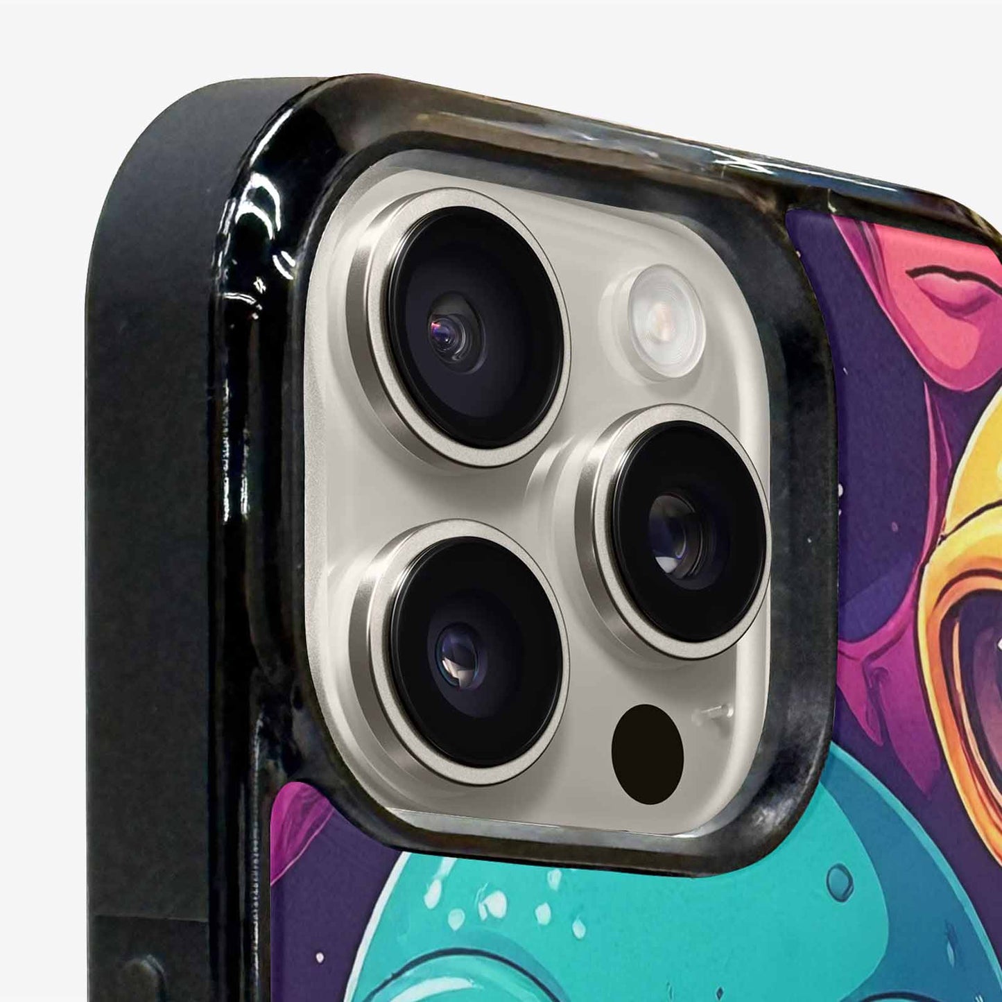 iPhone 15 Pro Max Case — Alien Ufo Cartoon Art Pattern Groovy, Custom Designed Case Cover