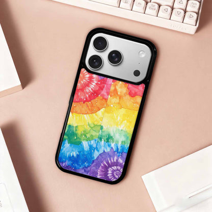iPhone 17 Pro Case — Tie Dye Spiral Rainbow Blended Tie, Customized Protective Case