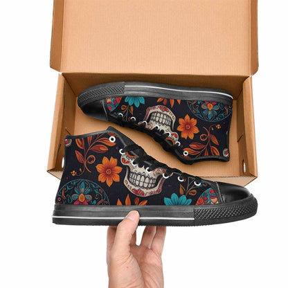 MEN'S Dia De Los Muertos Sugar Skull High Top Canvas Y2K Sneakers