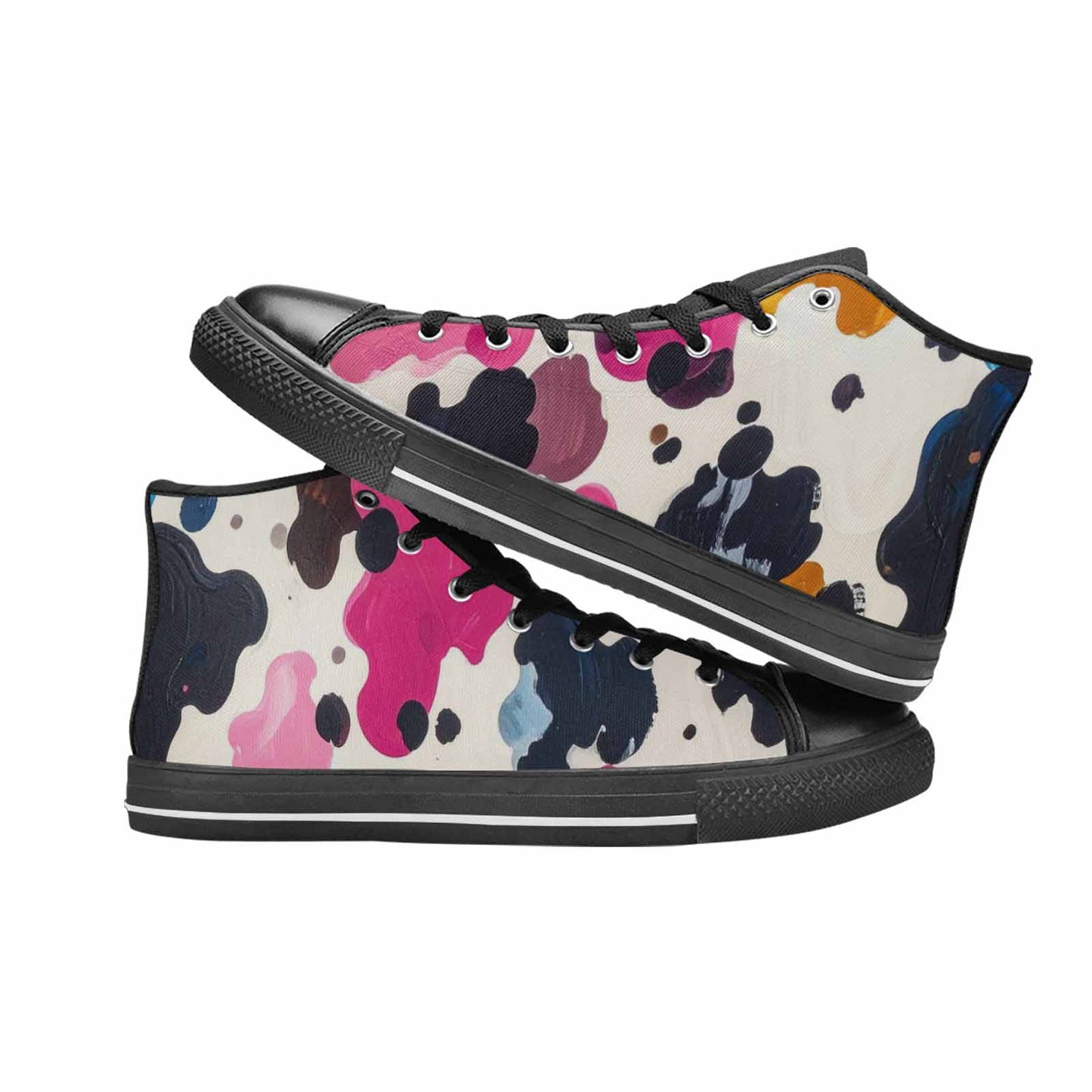 WOMEN'S Cow Animal Print High Top Canvas Y2K Custom Shoes