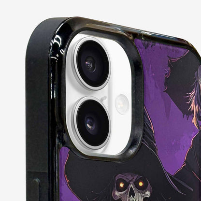 iPhone 16 Plus Case — Scary Horror Halloween Art Print Edge, Original Design Phone Case