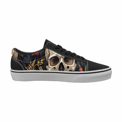 WOMEN'S Skulls - Roses Canvas Lace-Up Vivid Custom Shoes
