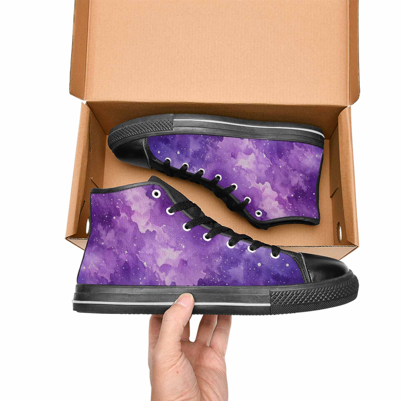 WOMEN'S Galaxy Art - High Top Canvas Dark Academia Custom Shoes