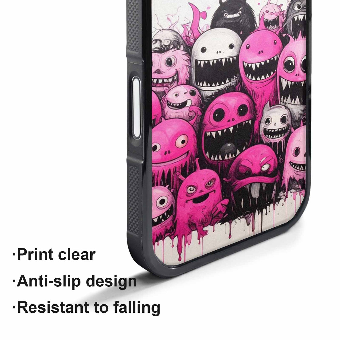 iPhone 17 Pro Max Case — Monsters (general) Black &amp; Cartoon Cute, Custom Print Case Cover