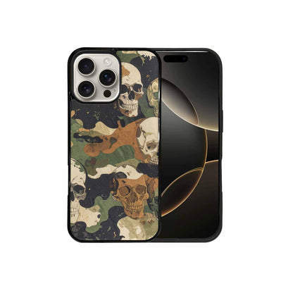 iPhone 16 Pro Max Case — Military Camo Texture Combined With Distressed, Custom Designed Case Cover