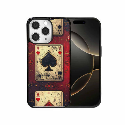 iPhone 15 Pro Max Case — Playing Card Suits Pattern Poker Chips, Custom Phone Case