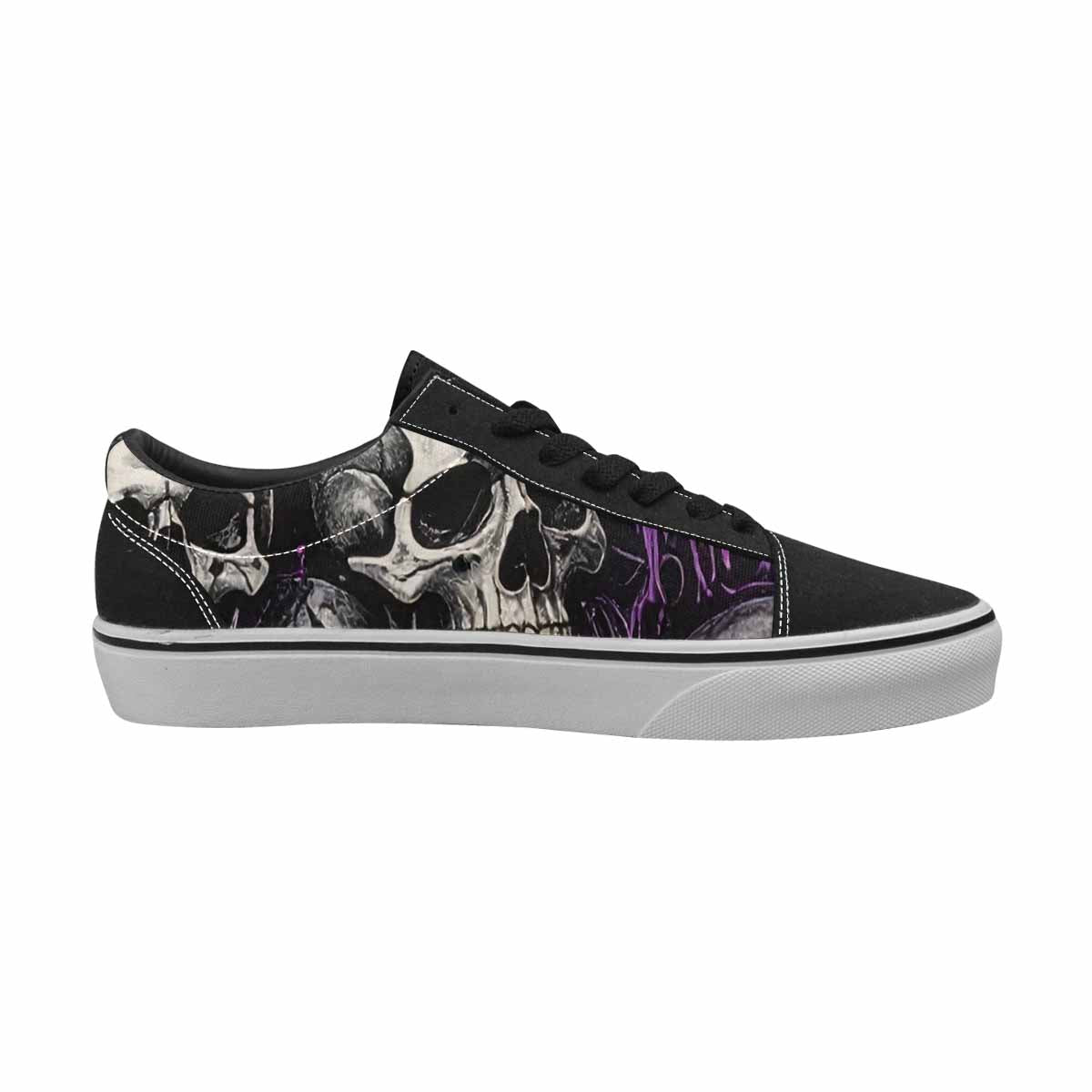 WOMEN'S Rainbow From Skull S Lace-Up Canvas Neon Fantasy Custom Shoes
