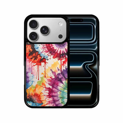 iPhone 17 Pro Case — Tie Dye Swirls Black Red Tie, Custom Phone Case