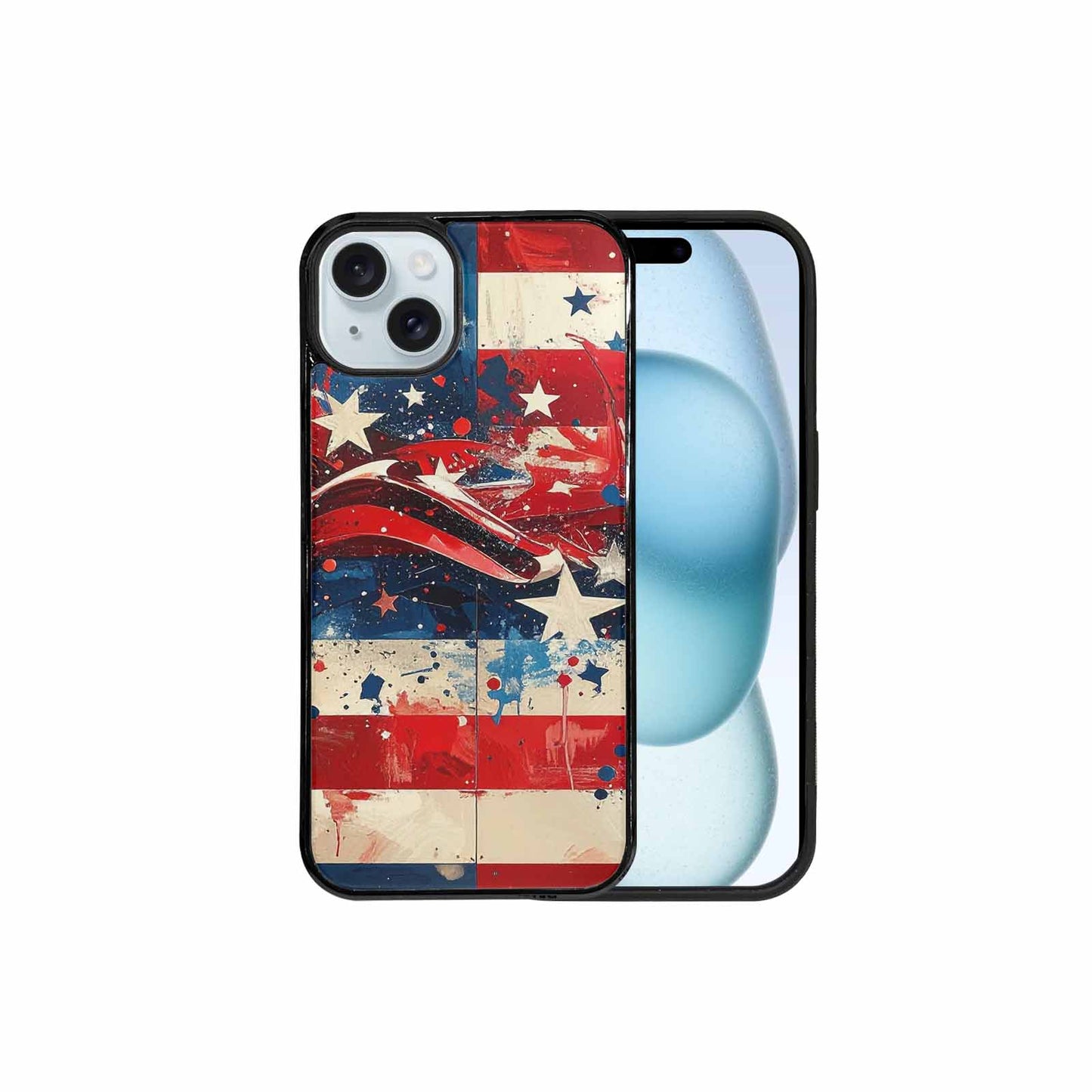 iPhone 15 Plus Case — Patriotic Stars And Stripes American Stars, Original Design Phone Case