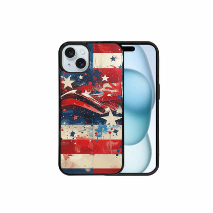 iPhone 15 Plus Case — Patriotic Stars And Stripes American Stars, Original Design Phone Case