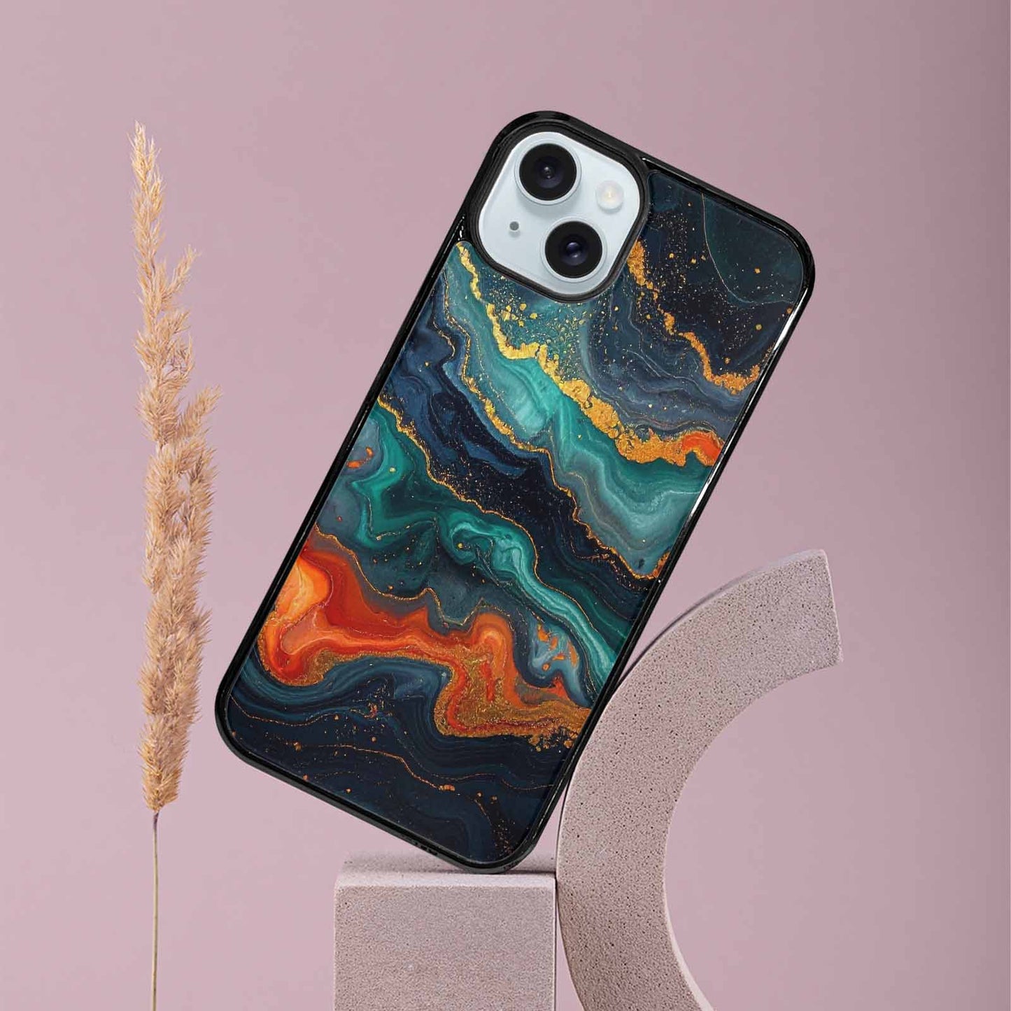 iPhone 15 Plus Case — Marble Dark, Custom Print Case Cover