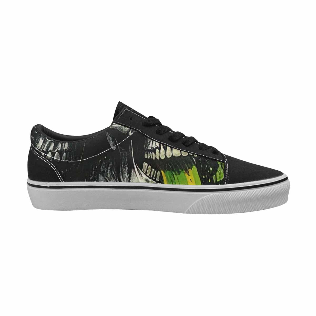 WOMEN'S Rainbow From Skull S Lace-Up Canvas Vibrant Chaos Custom Sneakers