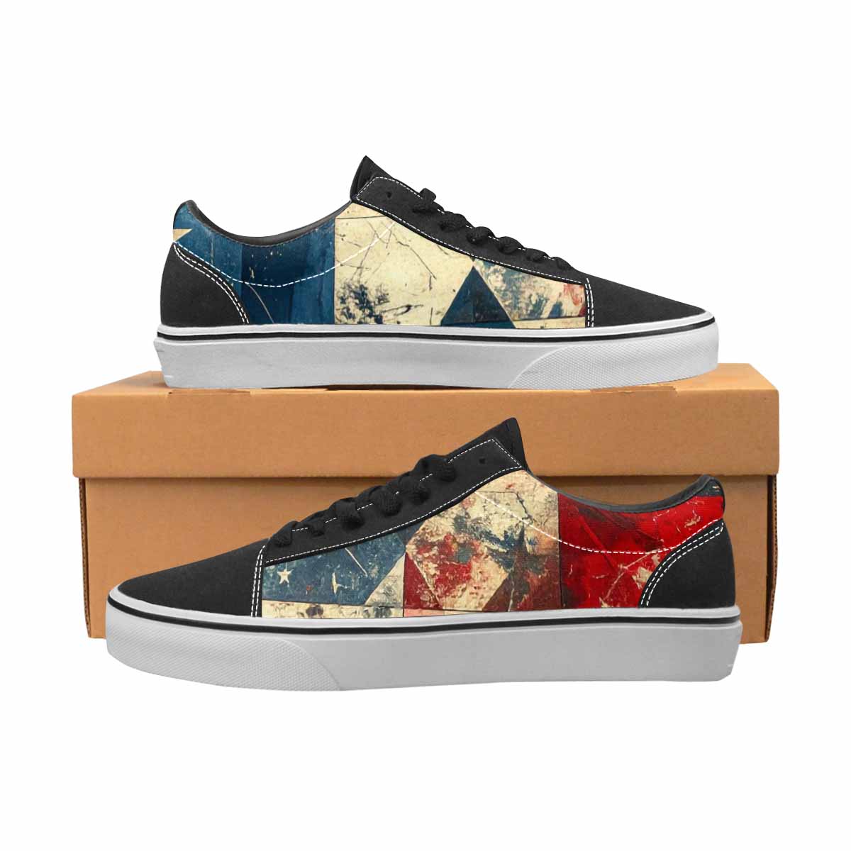 MEN'S American Flag Stars Canvas Lace-Up Neon Fantasy Sneakers
