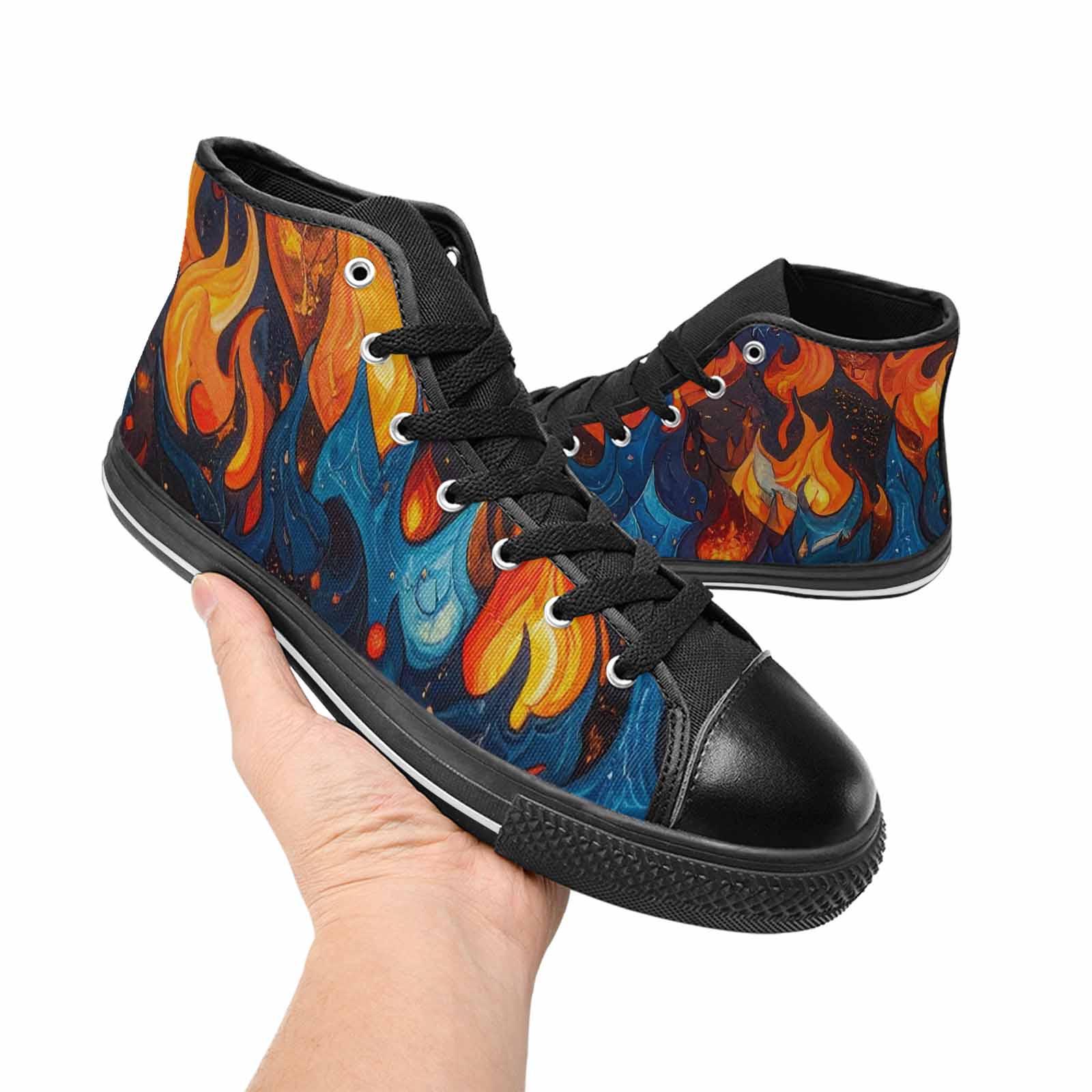 WOMEN'S Fire Flame High Top Canvas Dreamcore Shoes