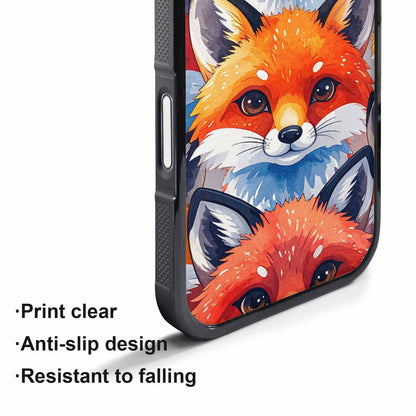 iPhone 17 Air Case — Watercolor Kawaii Fox Faces Watercolor Abstract, Custom Printed Phone Case