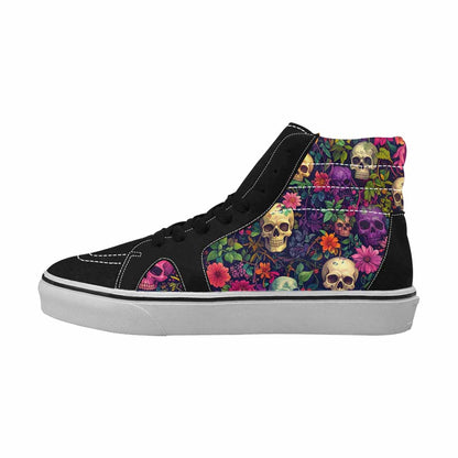 MEN'S Skulls  Botanical Skulls High Top Canvas Vibrant Chaos Sneakers