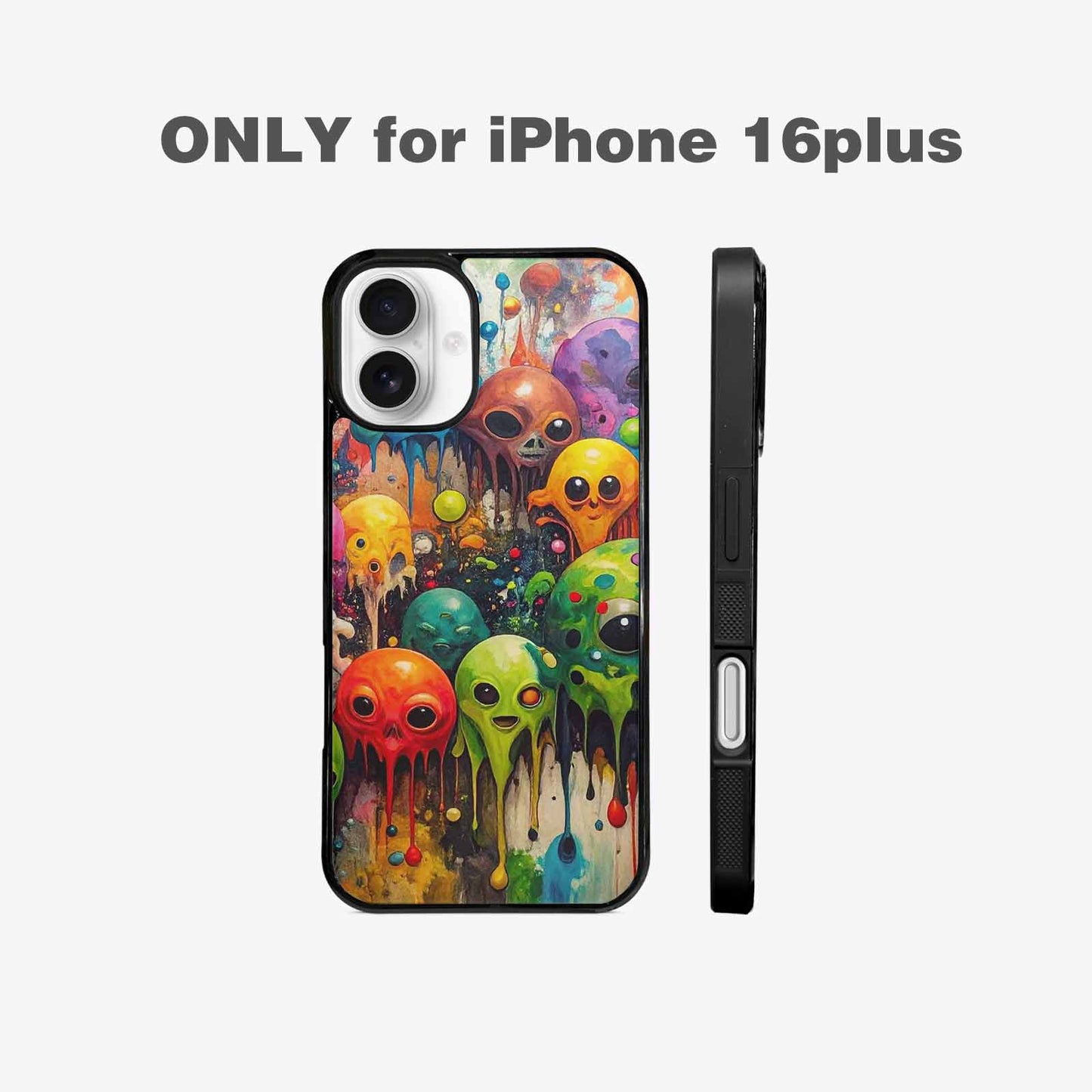 iPhone 16 Plus Case — Aliens Camomelting Aliens Patt Tuu, Custom Designed Case Cover
