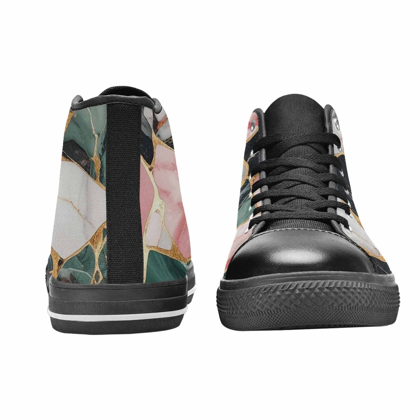 MEN'S Marble Stone Texture High Top Canvas Y2K Custom Sneakers