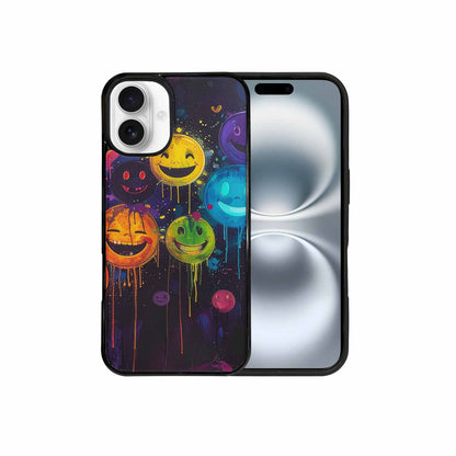 iPhone 16 Plus Case — Smiley Faces Glow Smiley Faces Pattern, Original Design Phone Case