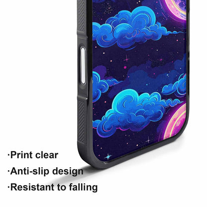 iPhone 17 Pro Max Case — Neon Winter Moon Cartoon Cute, Custom Print Case Cover