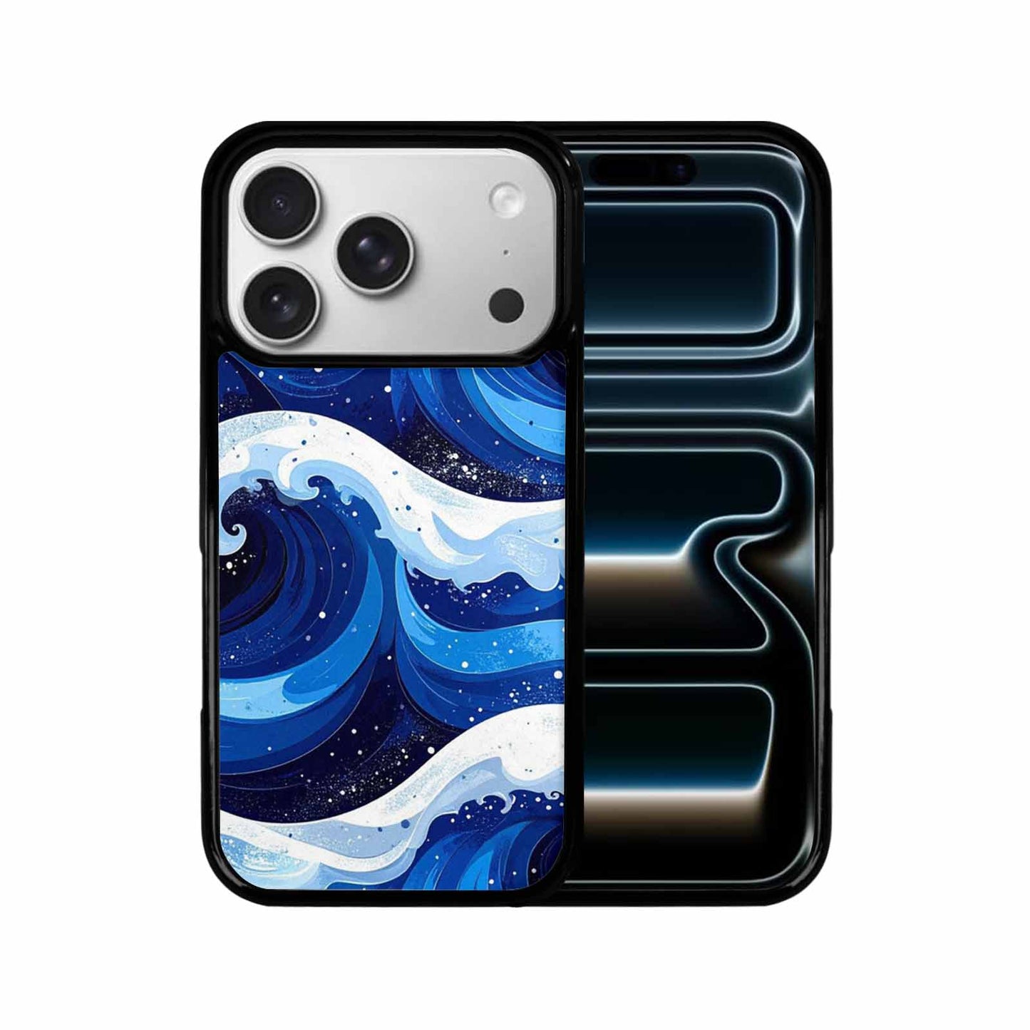 iPhone 17 Pro Case — Glossy Winter Wave Seamless Cartoon Cute, Custom Printed Phone Case