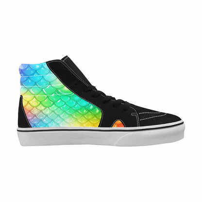 MEN'S Dark Snake Print High Top Canvas Wallpaper Art Shoes