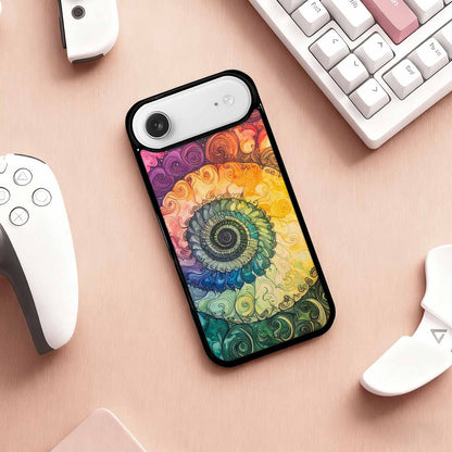 iPhone 17 Air Case — Tie Dye Swirls Black White Tie, Customized Protective Case