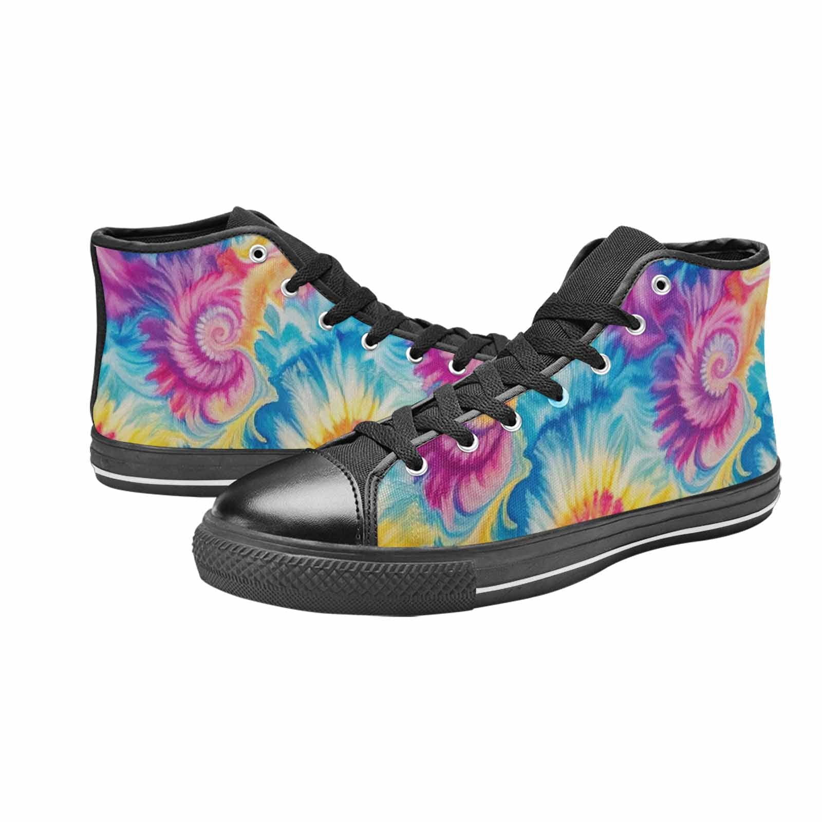 MEN'S Tie Dye Swirl High Top Canvas Neon Fantasy Shoes