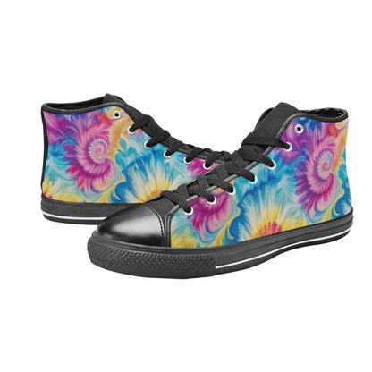 MEN'S Tie Dye Swirl High Top Canvas Neon Fantasy Shoes