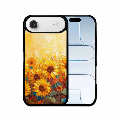 iPhone 17 Air Case — Impressionist Sunflower Brushstroke Pattern Hundreds Floral, Custom Designed Case Cover