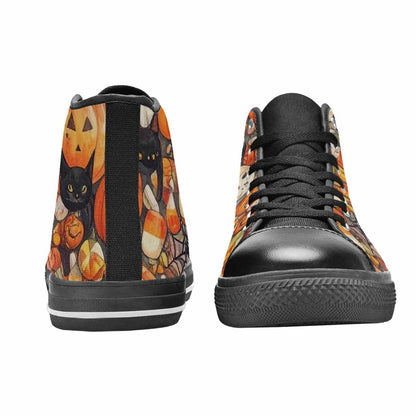 WOMEN'S Halloween High Top Canvas Grunge Shoes