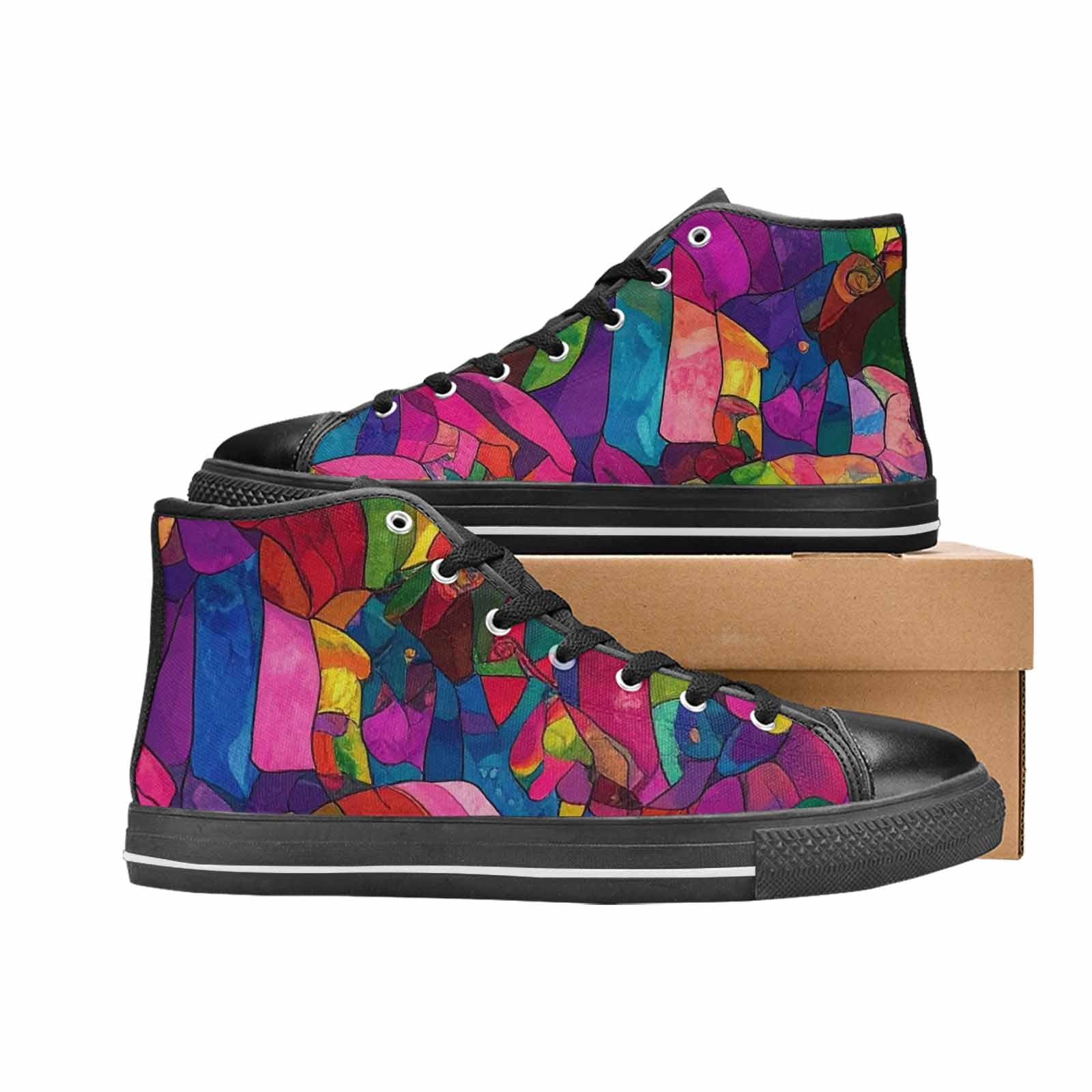 MEN'S Polysexual Flag Color High Top Canvas Neon Fantasy Custom Sneakers