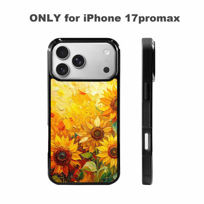 iPhone 17 Pro Max Case — Impressionist Sunflower Brushstroke Pattern Floral, Customized Protective Case