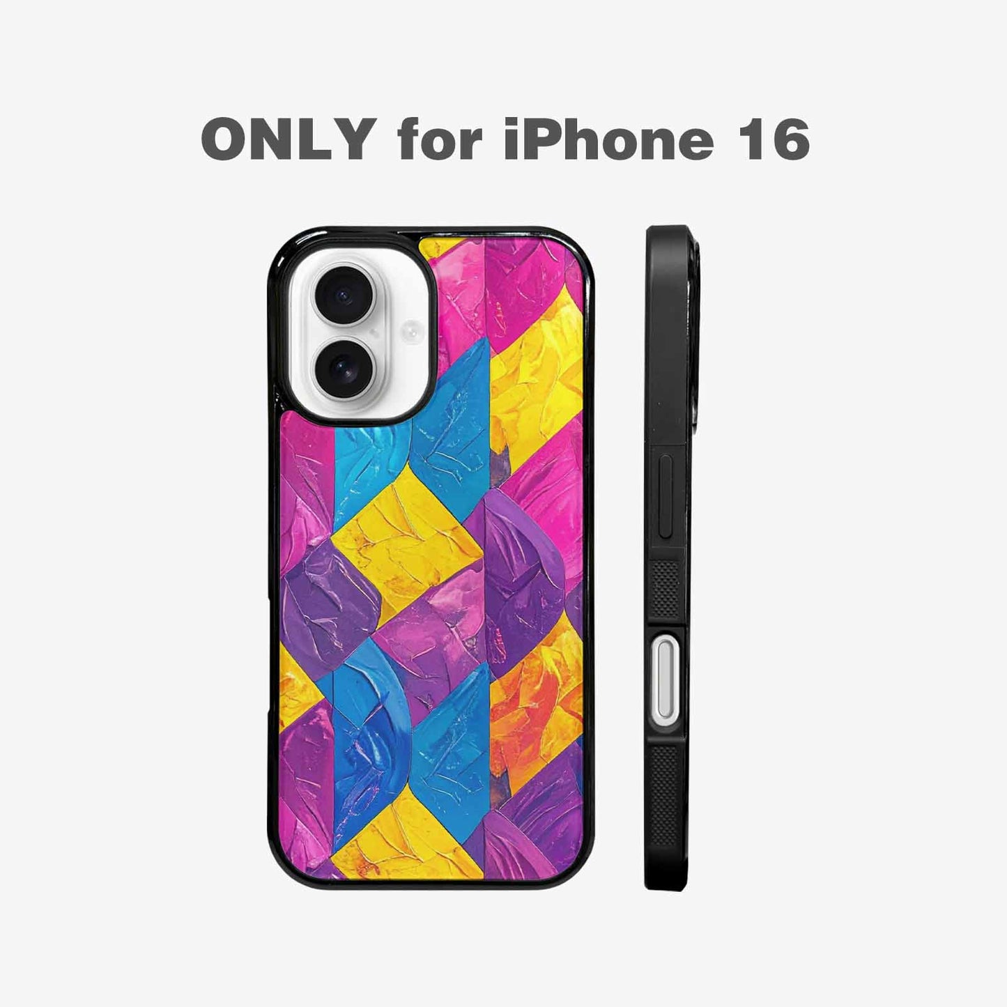 iPhone 16 Case — Pansexual Flag Color Theme Small Rainbow, Customized Protective Case
