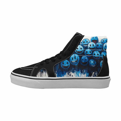 MEN'S Melting Moon Smiley High Top Canvas Surreal Shoes