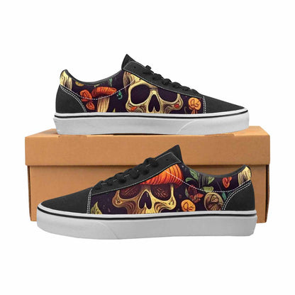 MEN'S Mushrooms And Skulls Canvas Lace-Up Vivid Custom Shoes
