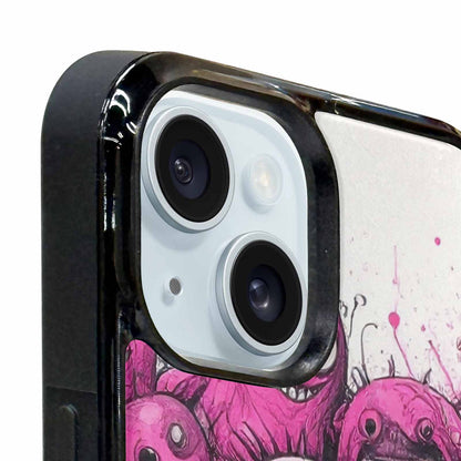 iPhone 15 Plus Case — Monsters General Black Pink Ink Cartoon, Custom Designed Case Cover