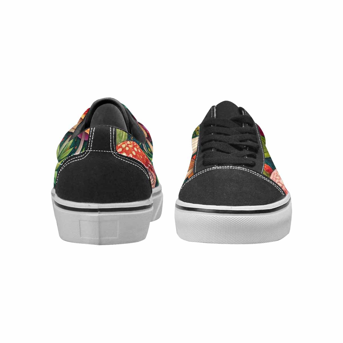 WOMEN'S Mushrooms  Botanical Mushrooms Lace-Up Canvas Vivid Custom Sneakers
