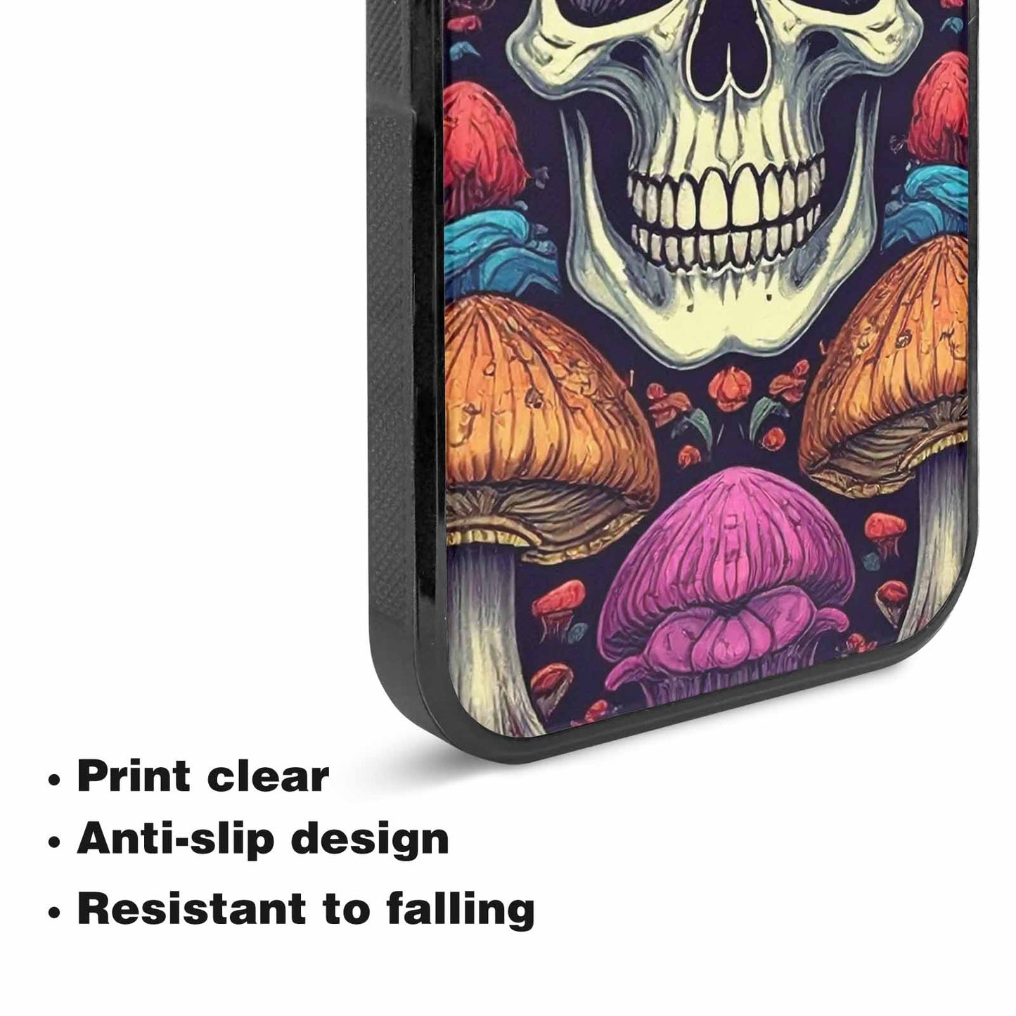 iPhone 15 Plus Case — Mushroom Skull, Custom Printed Phone Case