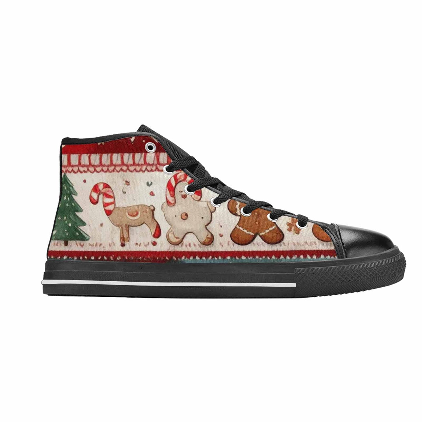 WOMEN'S Christmas Holly Snowflake High Top Canvas Surreal Sneakers