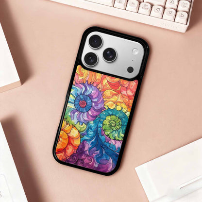 iPhone 17 Pro Case — Tie Dye Swirls Black White Tie, Custom Printed Phone Case