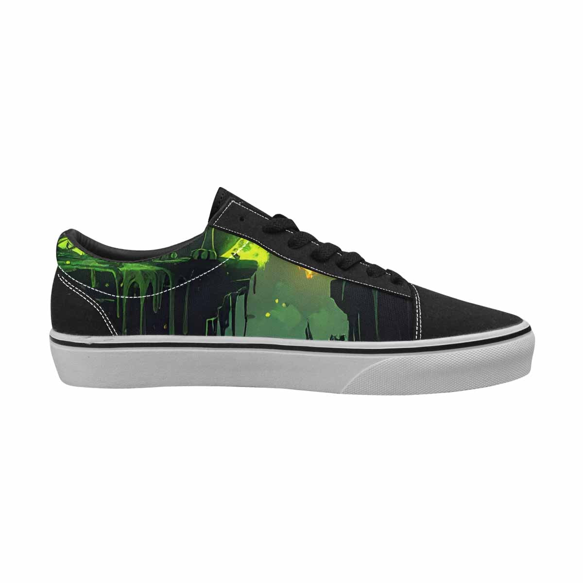 WOMEN'S Toxic Melting Skeleton Cats Lace-Up Canvas Melting Art Custom Sneakers