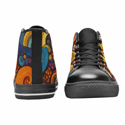 MEN'S Groovy 70S Peace High Top Canvas Surreal Custom Shoes