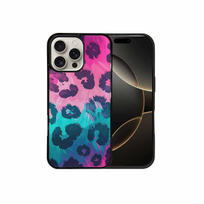 iPhone 16 Pro Max Case — Leopard Neon Pink Teal Airbrush, Custom Print Case Cover